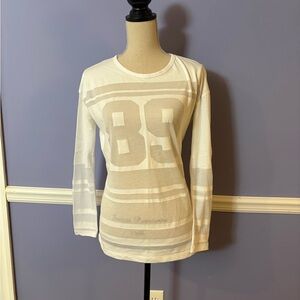 Lorna Jane Women's White Sheer Long Sleeve Top